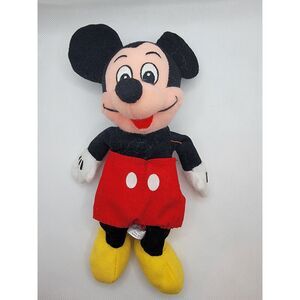 Vintage RARE Walt Disney Mickey Mouse Plush Stuffed Doll - 9"